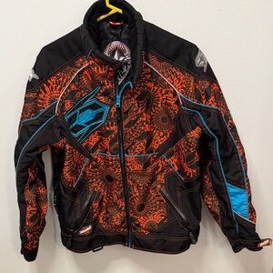 Men's Black & Orange Castle X winter Jacket with Blue Accents